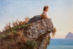 Filippo Palizzi - A fanciulla sulla roccia a Sorrento