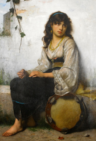 Francois Alfred Delobbe - The Little Tambourine girl