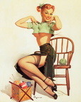 50s pin up sewing a sweater