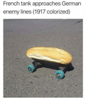 french-tank-approaches-german-enemy-lines-1917-colorized